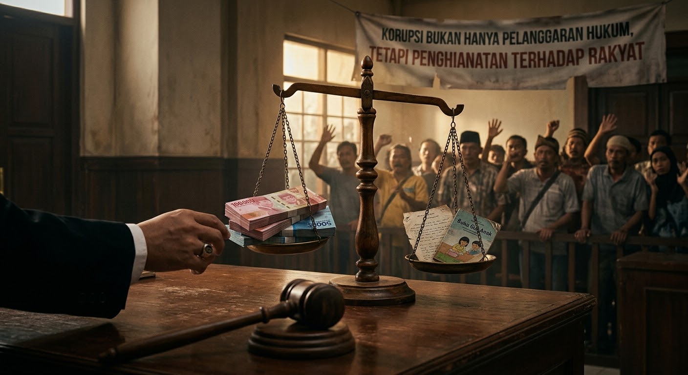 Korupsi bukan sekadar pelanggaran hukum tertulis, melainkan pengkhianatan terhadap kepercayaan dan hak-hak dasar masyarakat.