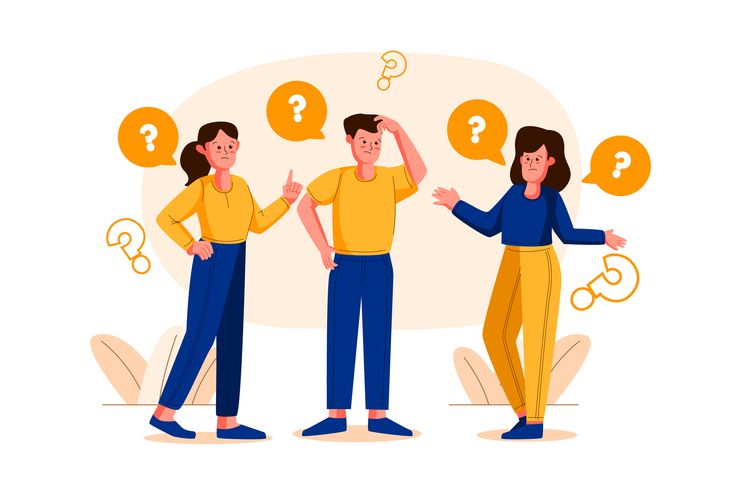 Flat people asking questions
